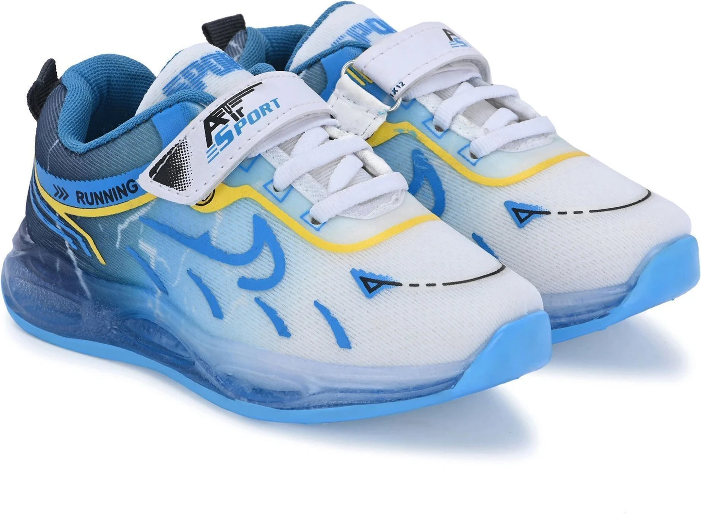 Birde Velcro Running Shoes For Boys (Light Blue, 3.5-4 Years)