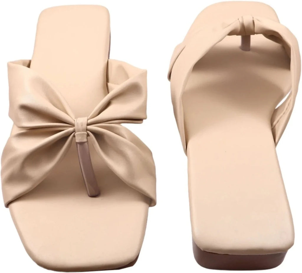 MKAF Women Flats Sandal (Camel , 9)