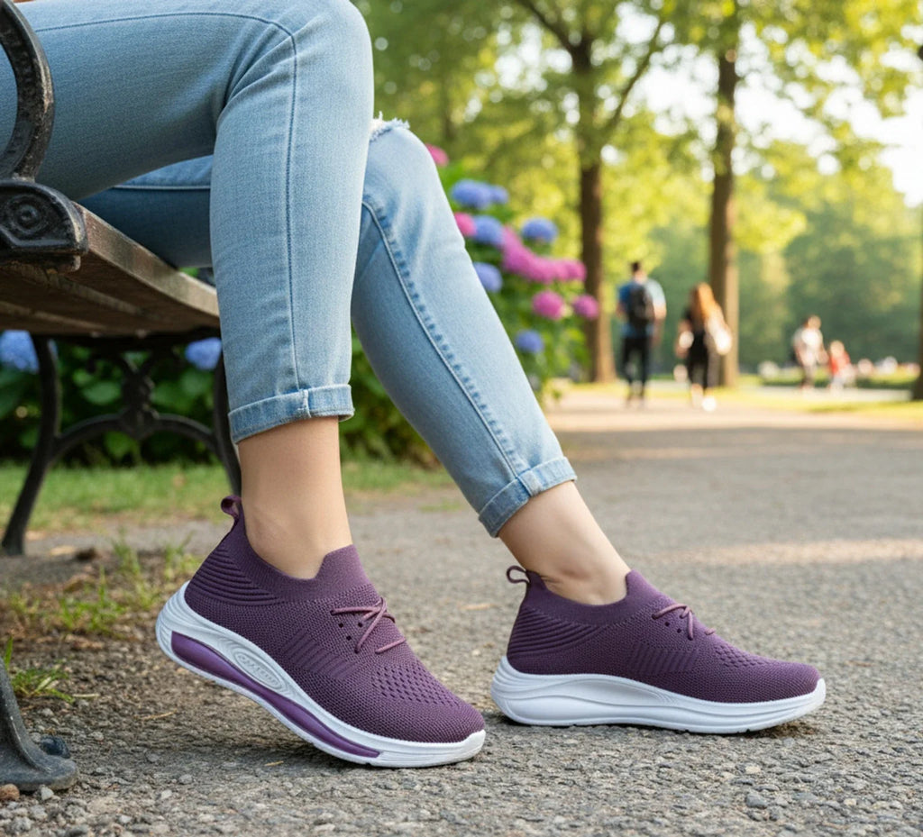 Hsquare Lilly.28 Walking Shoes For Women (Purple , 6