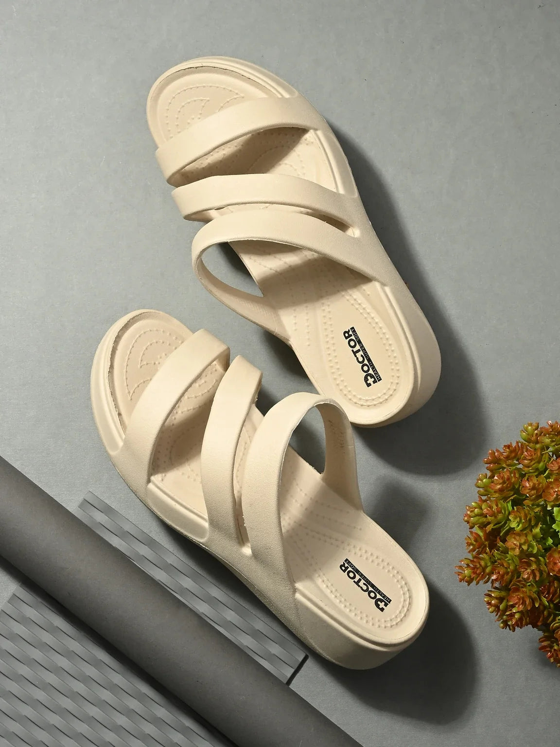 Doctor Health Super Soft NewlyLaunch|Classic Ultra Soft|Cushion|Comfortable|Premium|Stylish Women Slides (Beige , 4)