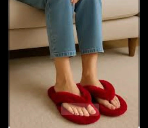Aadriasole Women Flip Flops (Maroon , 8)