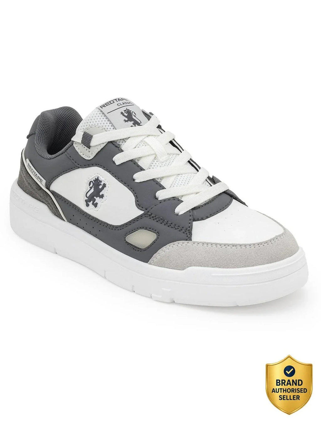 RED TAPE Lifestyle Shoes| Classic Rounded Toe, Soothing Insole Sneakers For Men (Grey, White , 6)