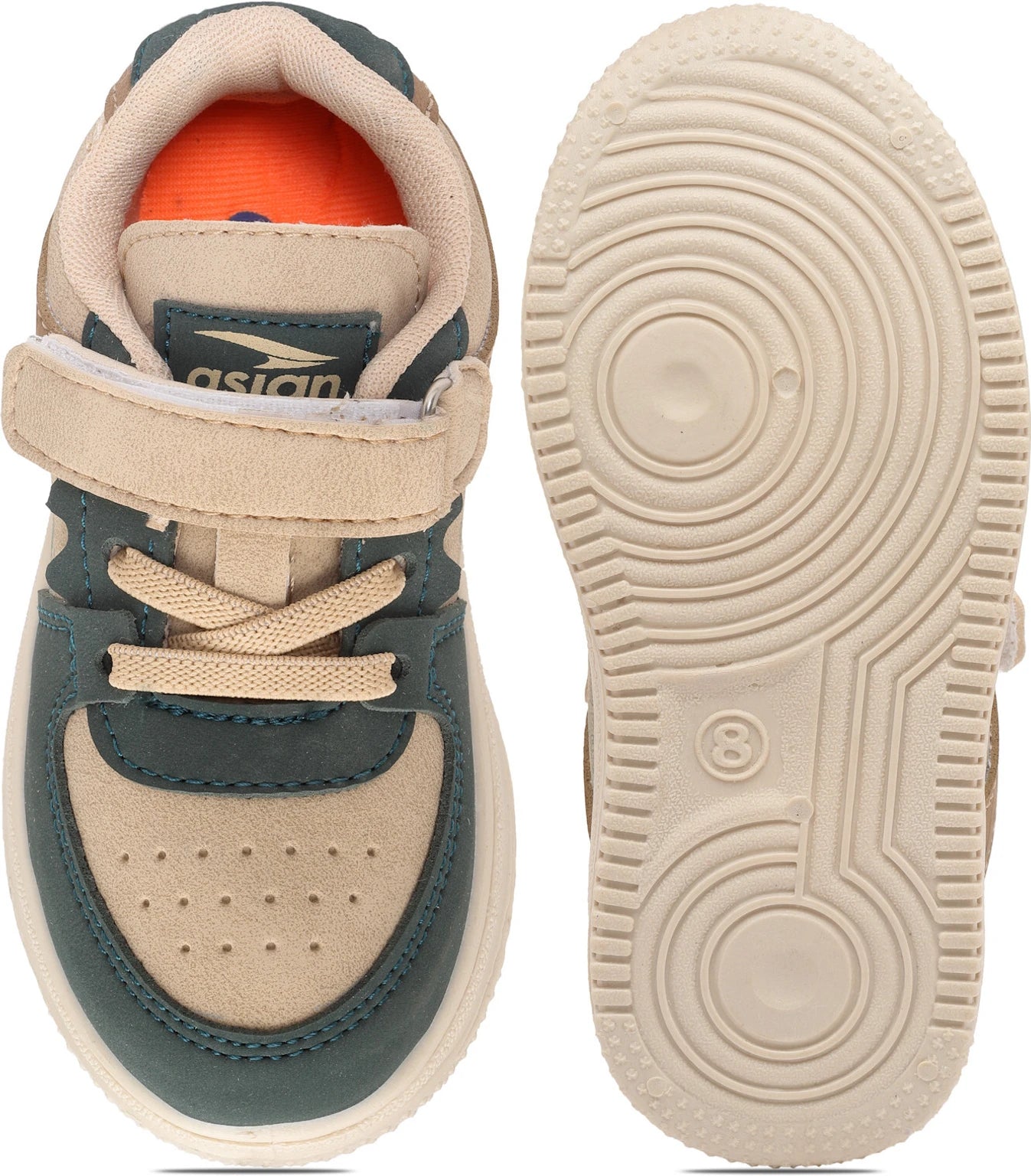 asian Velcro Sneakers For Boys & Girls (Beige, 2-2.5 Years)