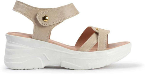 Deals4you Women Heels Sandal (Beige , 5)
