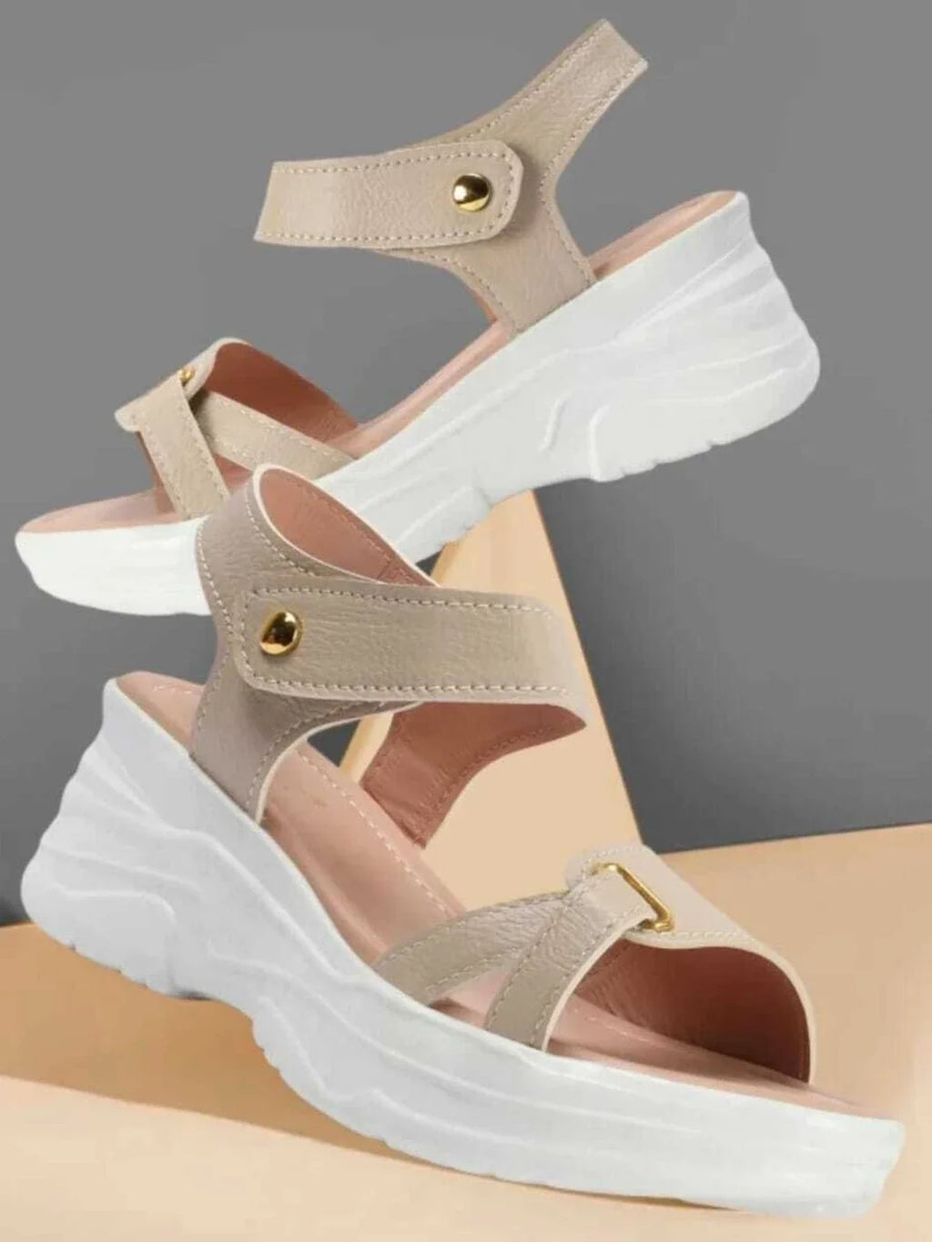 Deals4you Women Heels Sandal (Beige , 5)