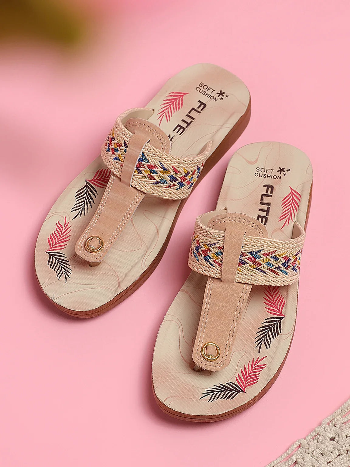FLITE Women Slippers (Beige , 8)