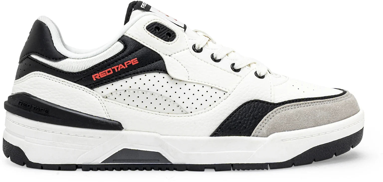 RED TAPE Black and White Shoes for Men | Lifestyle Casual Sneakers for Men | Sports Shoes Sneakers For Men (White, Black , 6)