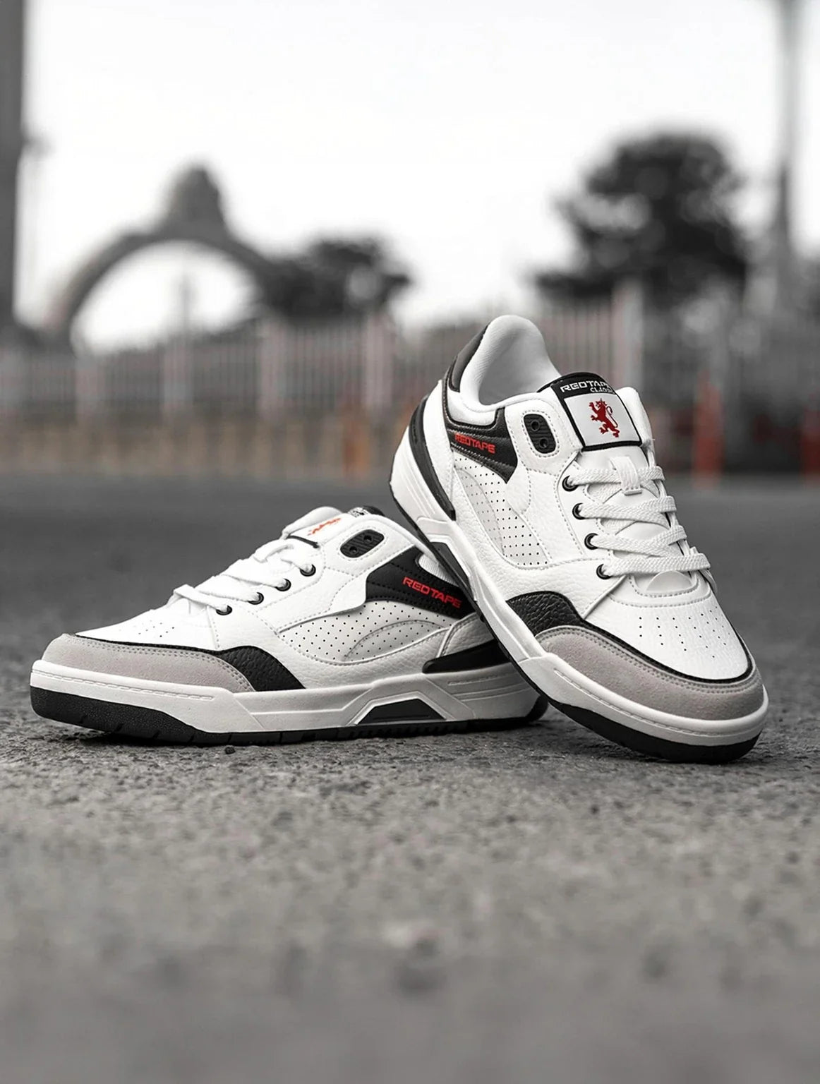 RED TAPE Black and White Shoes for Men | Lifestyle Casual Sneakers for Men | Sports Shoes Sneakers For Men (White, Black , 6)